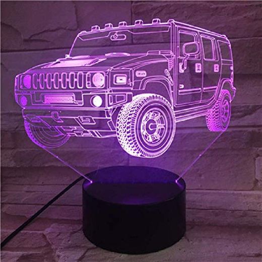 Lámpara de ilusión 3D Luz de noche LED Jeep Off