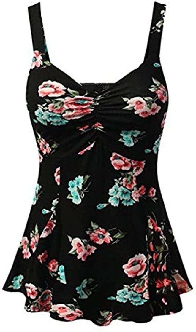 Social Blusa Sexy Mujer Camisetas sin Mangas de Verano de Mujeres Blusas Florales