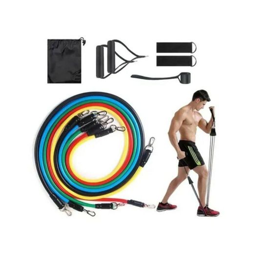 Kit Power Tube Elastico Musculação Crossfit pilates yoga fit