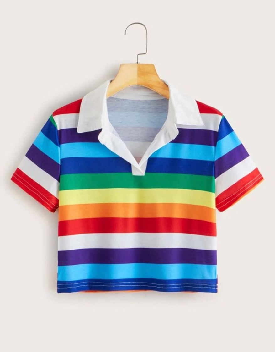 Moda Camiseta arco-íris🌈