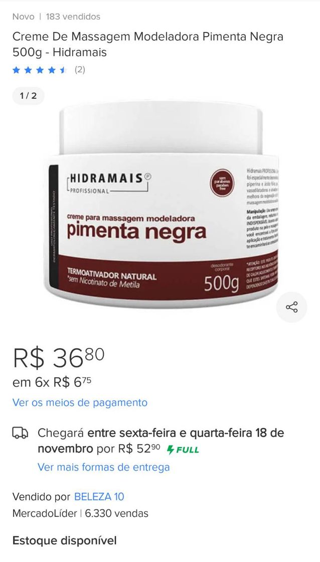 Moda Pimenta negra