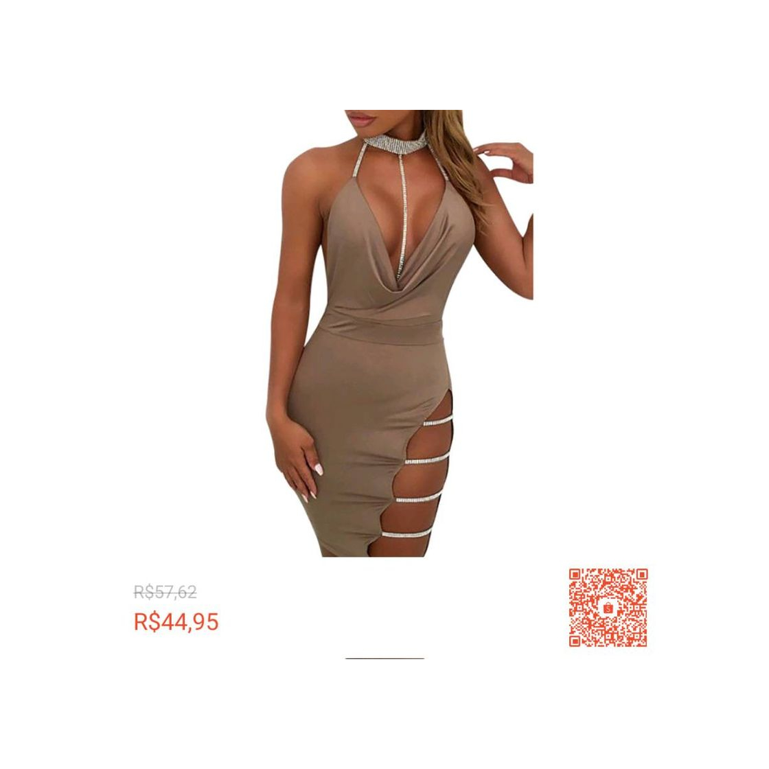 Fashion Confira Mulheres Sexy Profundo Decote Em V Halter Backless