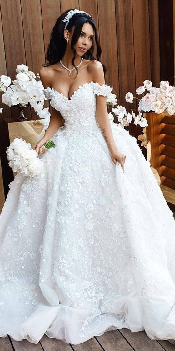 Moda Awesome off the shoulder wedding dresses