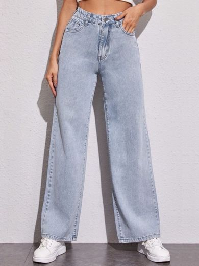 Calça jeans modelo wide leg Shein 