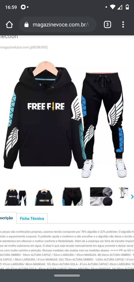 Moda Conjunto de moletom Free fire