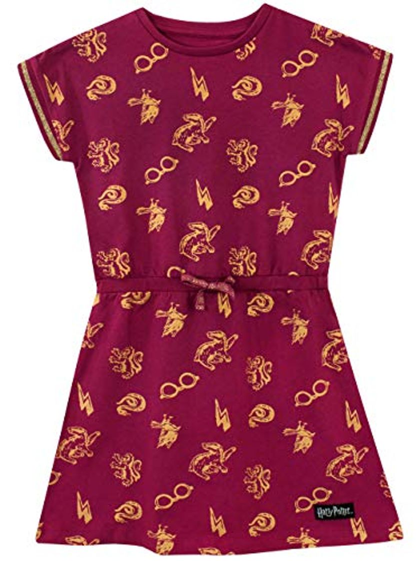 Moda Harry Potter Vestido para niñas Hogwarts Rojo 7