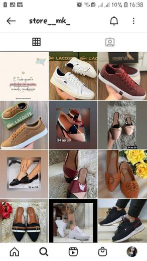 Página de vendas de sapatos masculinos e femininos 
