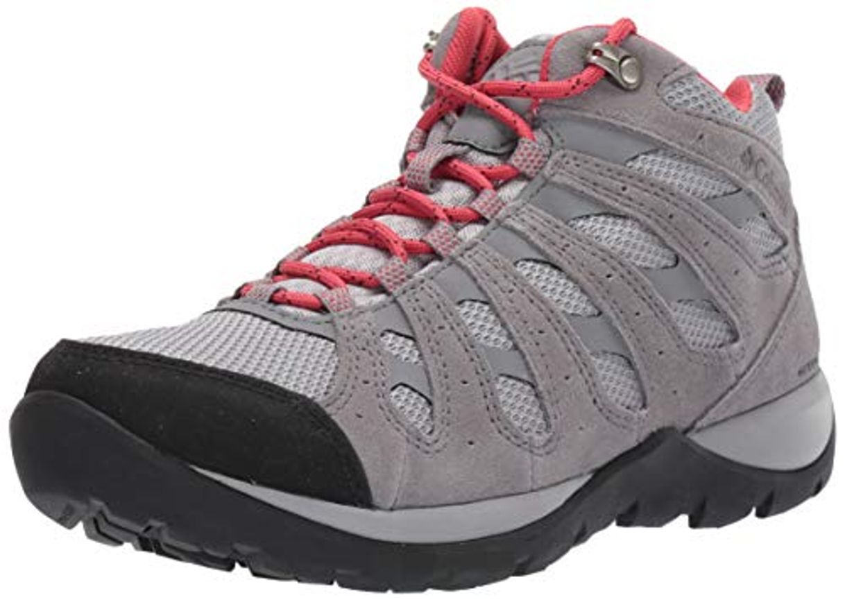 Social Columbia Redmond V2 Mid, Botas de Senderismo Impermeables Mujer, Gris, Rojo