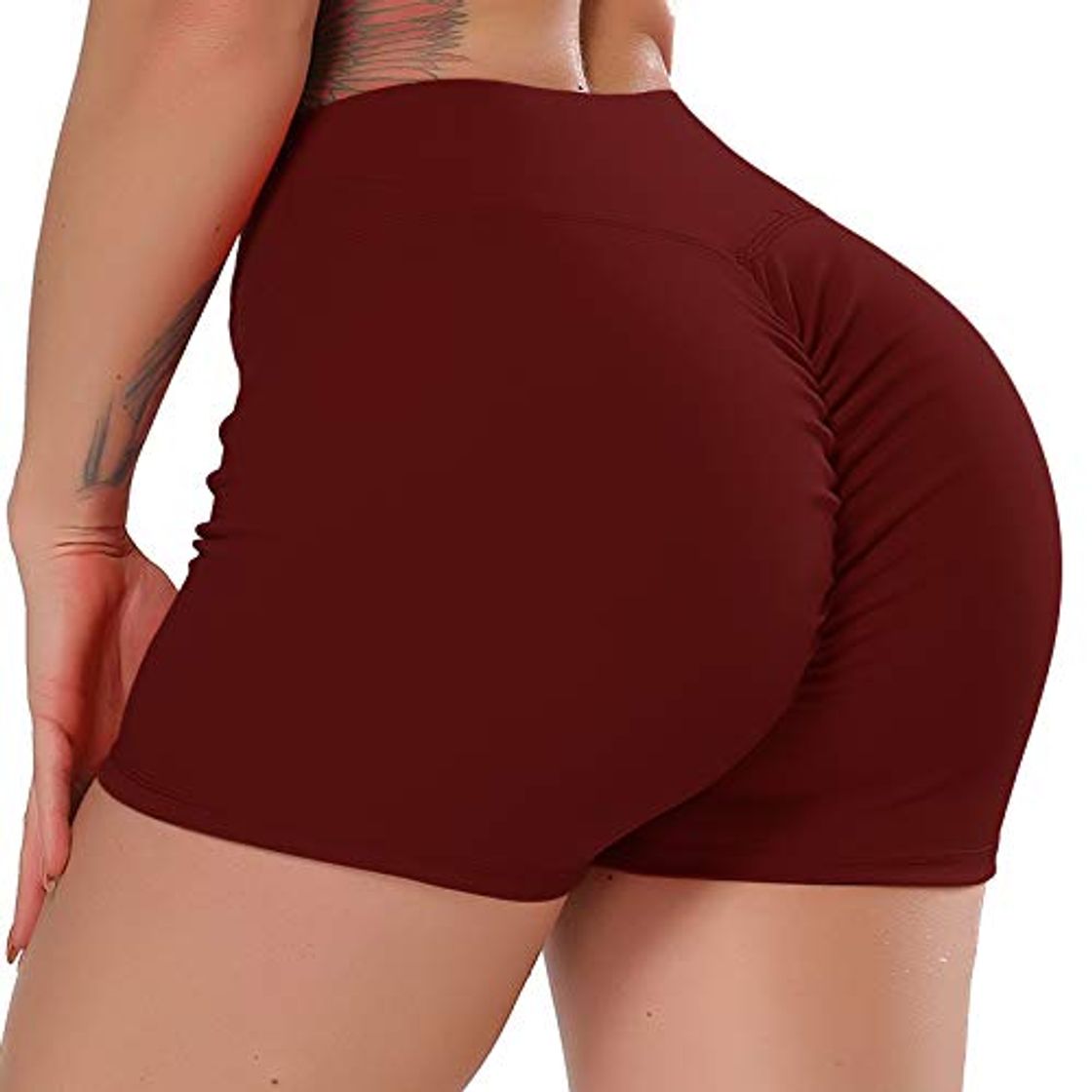 Moda STARBILD Shorts Pantalones Deportes Cortos de Fitness Mallas para Mujer Elástico de Alta Cintura para Correr Gimnasio Gym Aeon Red S