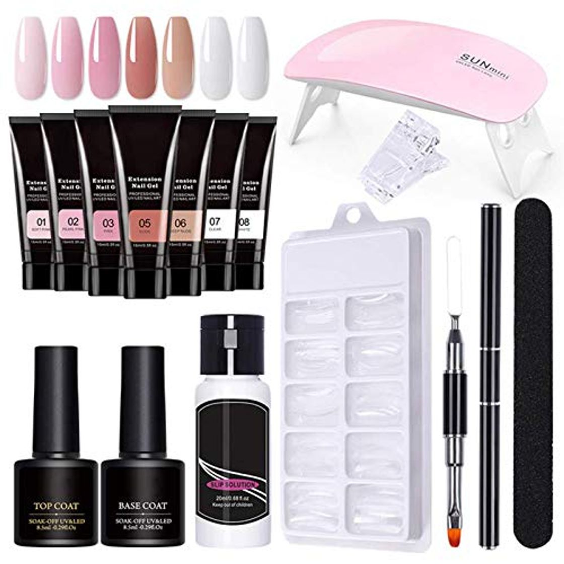 Product 7 Colores Nail Extension Kit de Esmaltes Semipermanentes Francesa en Gel UV