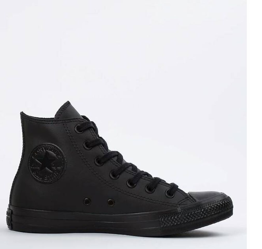 Fashion Tênis Converse Chuck Taylor All Star Monochrome Leather Hi Preto