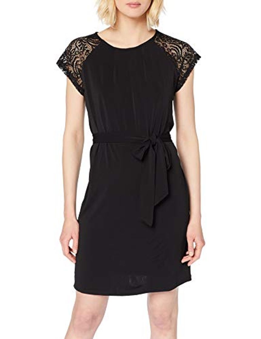 Moda Vero Moda VMALBERTA SS Lace Dress Noos Vestido, Negro