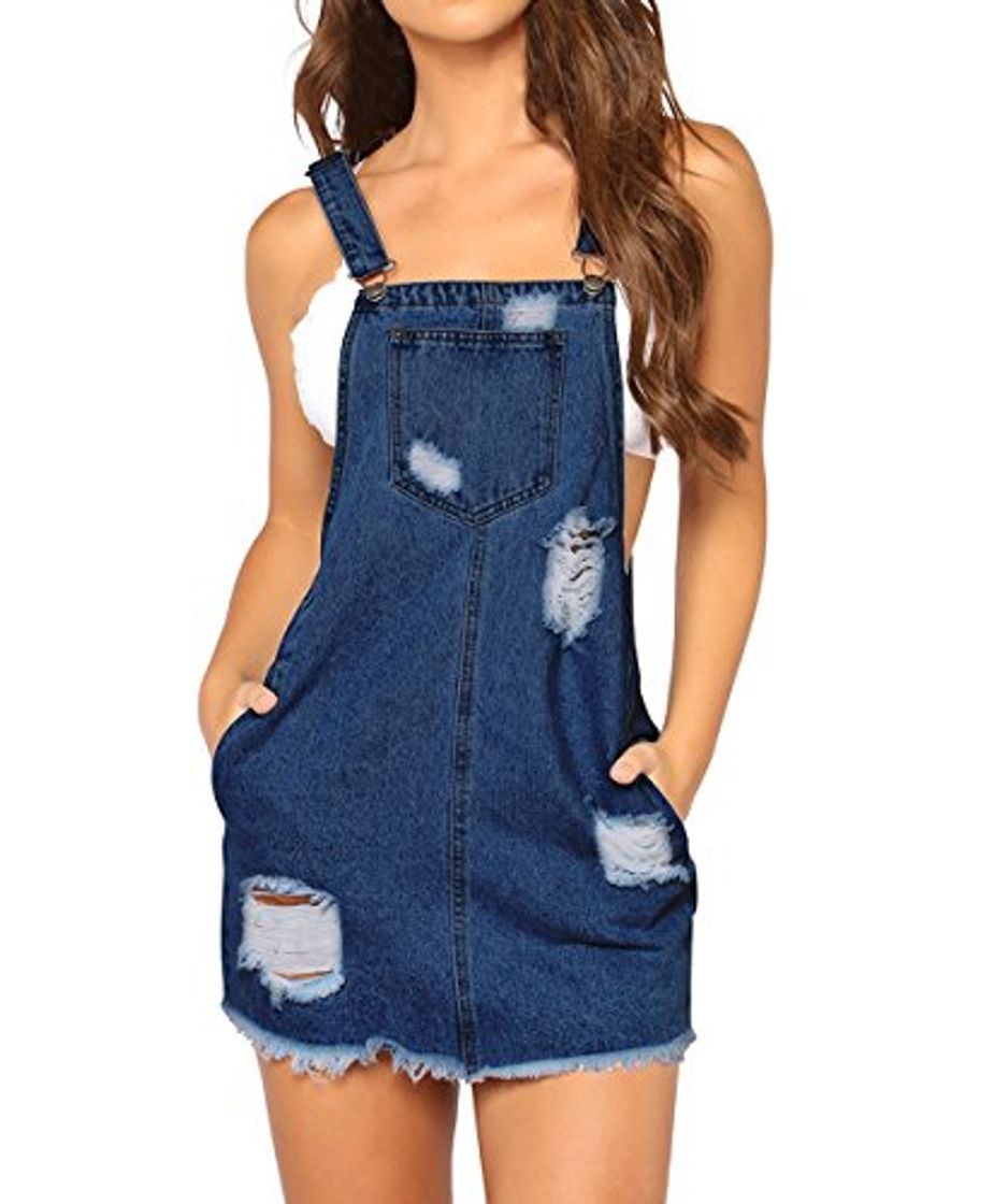 Product Verano Vestido de Denim Petos Mujeres Moda Ajustable Correa Vaqueros Corto Vestido con Bolsillo Sexy Apretado Paquete de Cadera Roto Agujeros Mini Vestidos de Partido Fiesta