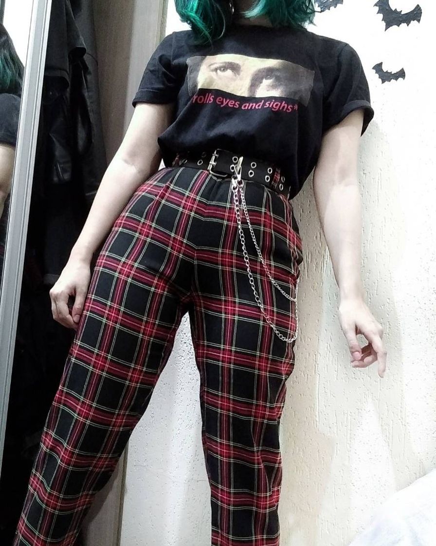 Fashion Red plaid pants 