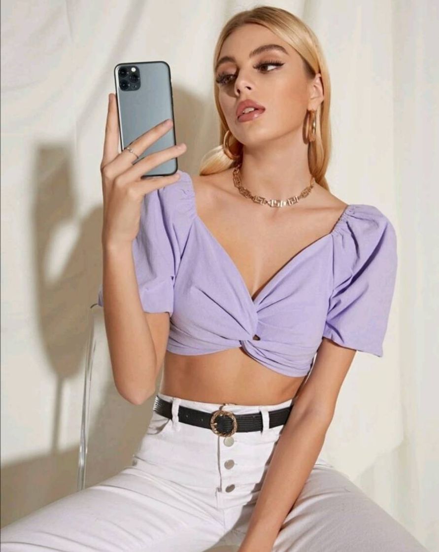 Fashion Top elegante roxo