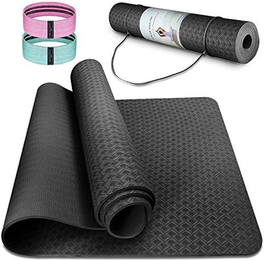 Esterilla Deporte Antideslizante Estera Yoga Colchonetas Pilates Mat Fitness Ecológica TPE para