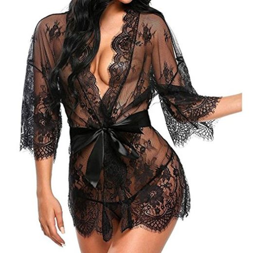 UMIPUBO Mujer Ropa de Dormir Conjunto Sexy Lingerie Transparente Lace Lenceria Erotica