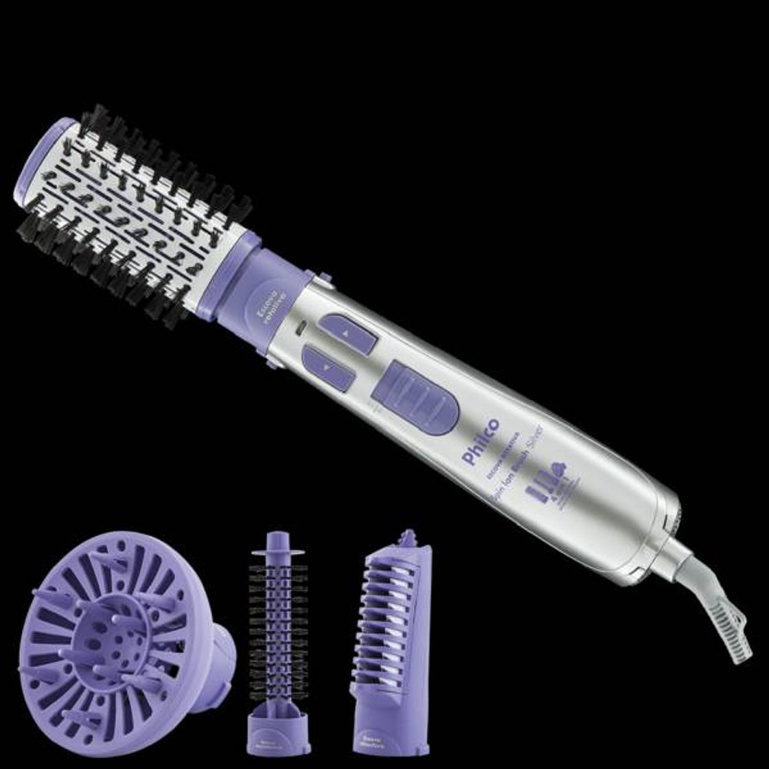 Fashion Escova Rotativa Philco Spin Ion Brush Silver 