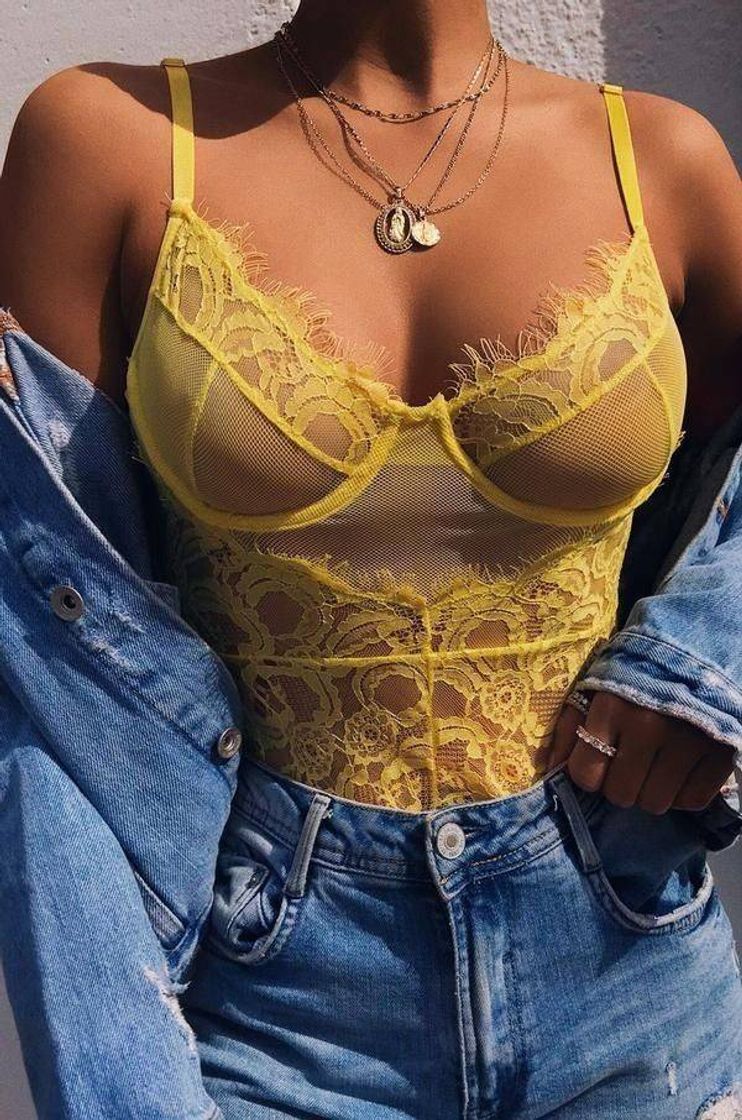 Moda Luxury yellow lingerie