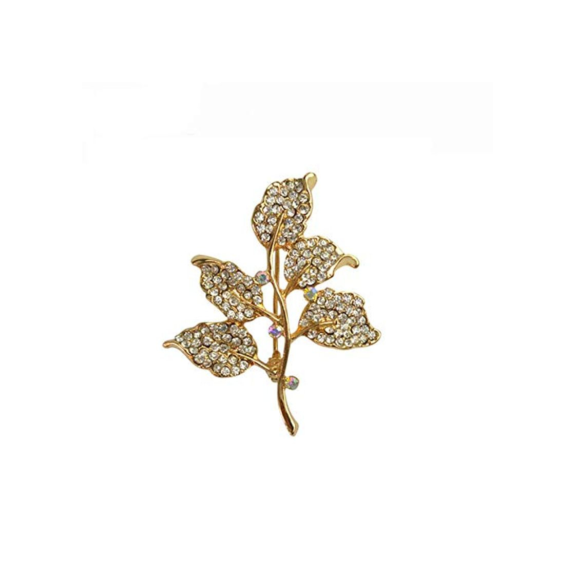 Product COLORFULTEA Verano Hoja De Diamantes De Imitación Broches Joyería para Mujer Planta Broche Boda Brosh Cordao De Ouro Broches Mujer Regalos