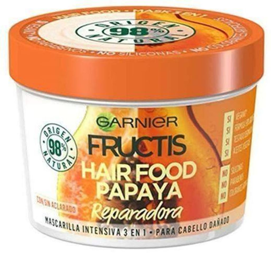 Belleza Garnier Fructis Hair Food Papaya Mascarilla 3 en 1-390 ml