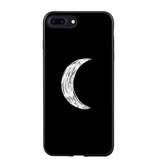 ERQINGT Funda para Telefono Movil Caja del Teléfono del Silicón para Capinha iPhone 7 Plus 8 6S 6 X 10 3D Moon Space Art Line Cubierta De La Contraportada para iPhone 5S Se 5