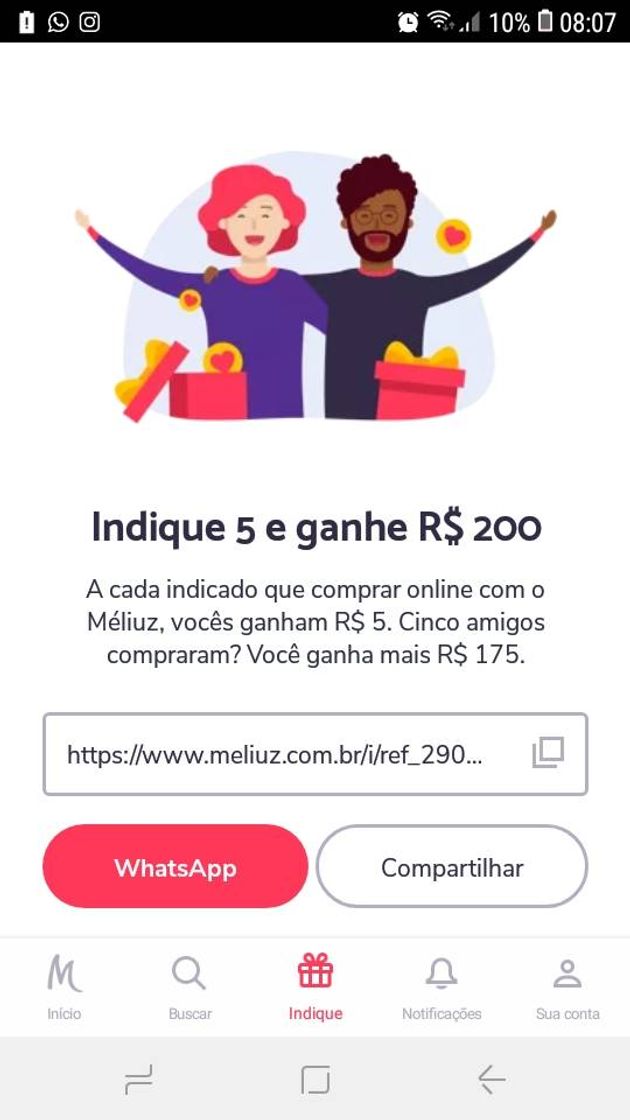 Fashion Méliuz indicações ganhe 200 por pessoas😲🤑