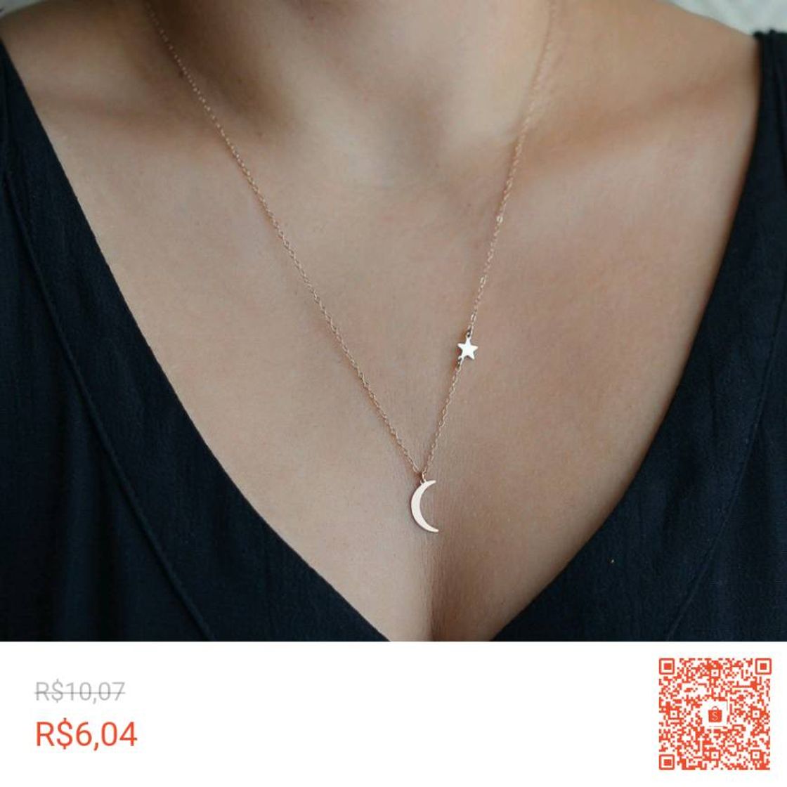 Producto Colar feminino pingente de estrela e meia lua