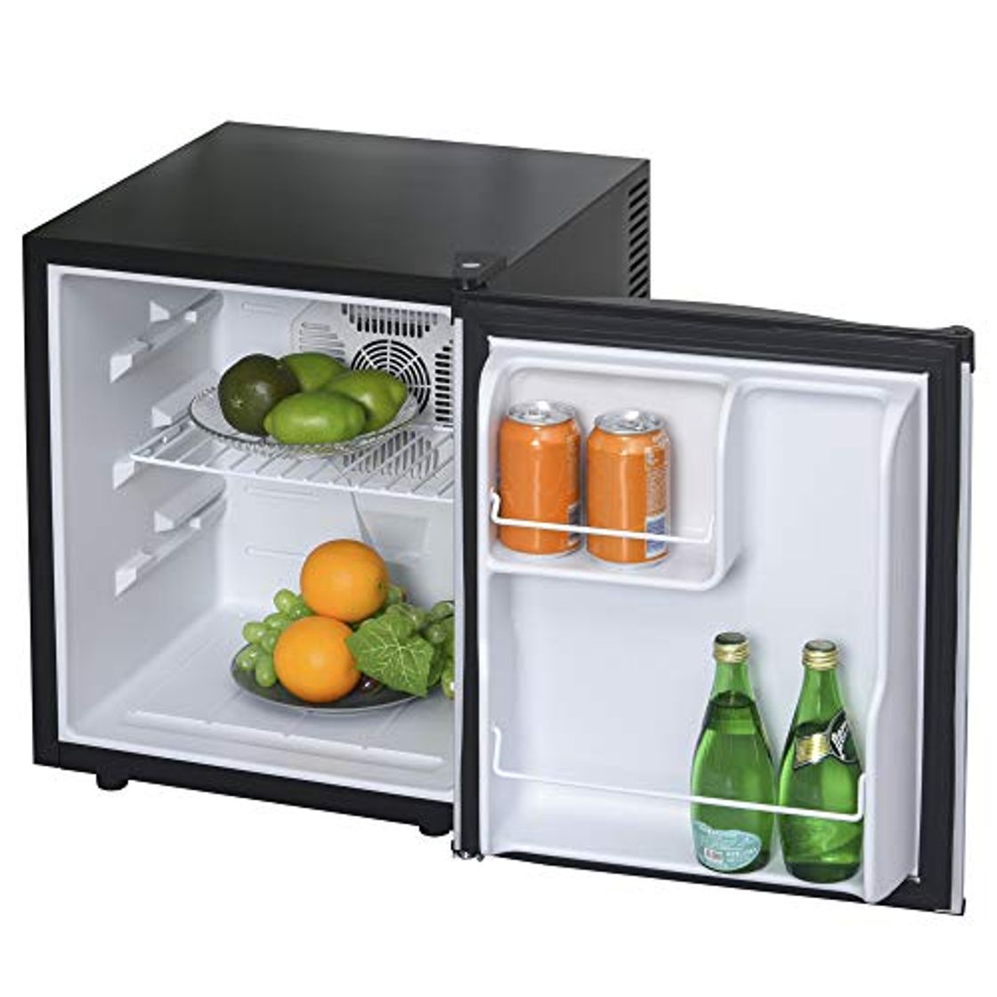 Elemento de la categoría hogar HOMCOM Mini Frigorífico Mini Bar Volumen 50 L Mini Nevera con Estante Extraíble Ajustable LED Ruido Mínimo de Eficiencia Energética 43x48x51 cm Negro y Plata