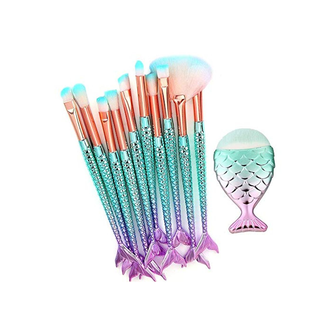 Social Pinceles de Maquillaje de Unicornio, Set de 11 Pinceles de Maquillaje Profesional