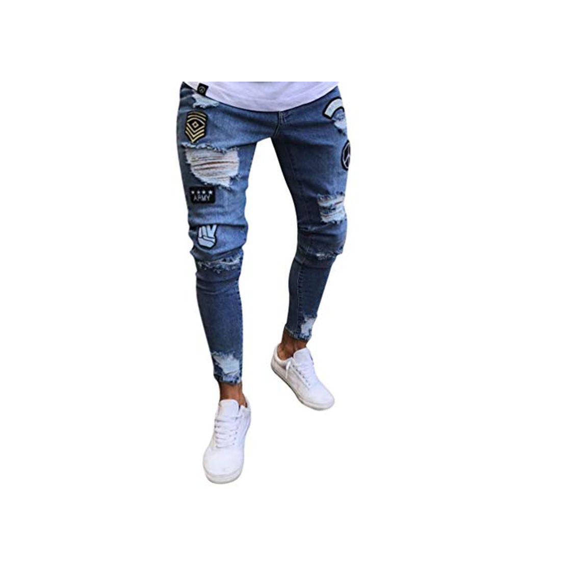 Fashion WanYangg Pantalones Vaqueros Rotos Hombre