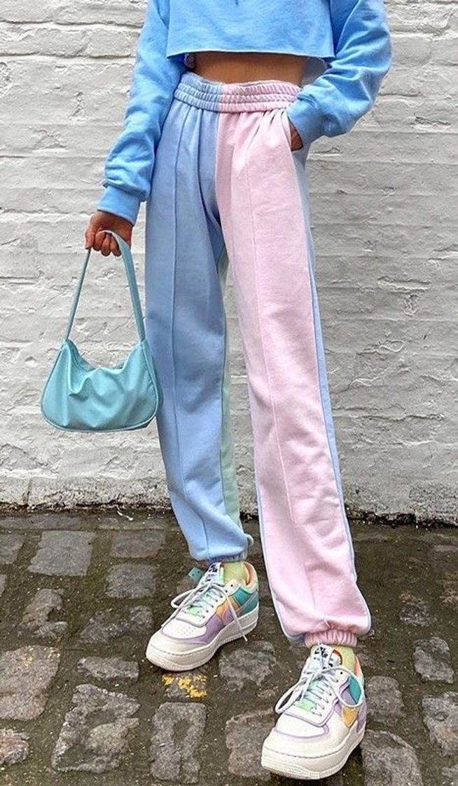 Moda Pastel Patchwork Trousers