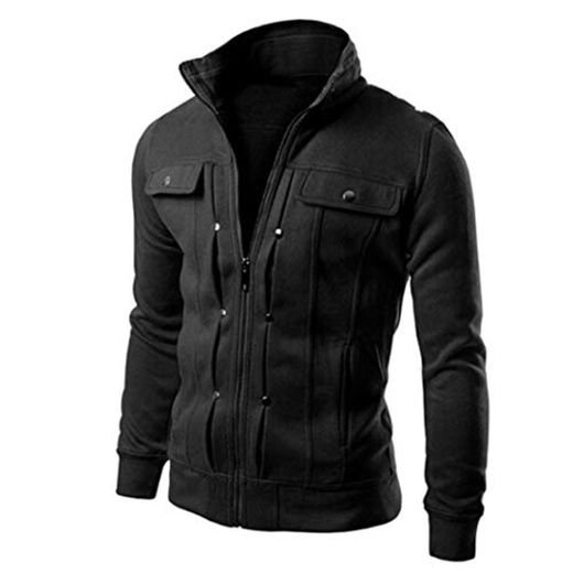 Overdose Top Moda Mens DiseñAdo Delgado Cardigan Solapa Gary Chaqueta Blusa Chaqueta Negra De Invierno para Hombres