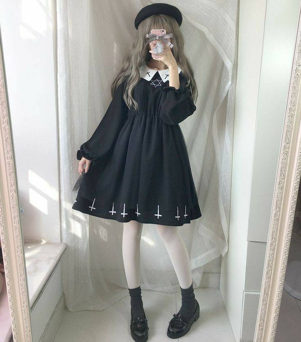 Fashion Vestido loli gótica 🖤🖤