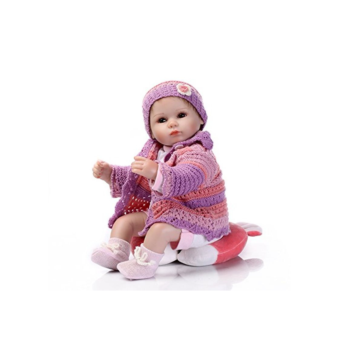 Products Pinky Reborn 18 Pulgadas 45cm Muñeca de Silicona Realista Reborn Baby Dolls en Tela Cuerpo Juguetes para niños Cumpleaños Traje de Tejer