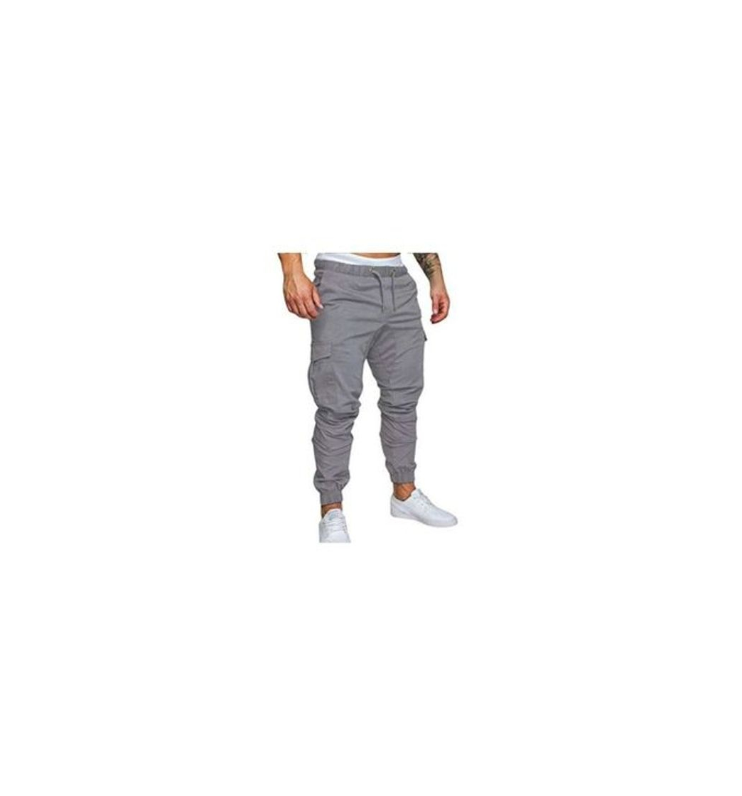 Moda FGFD Pantalones de Hombre Jogger Deportivos Pantalón Cargo Casuales Chino de Algodón