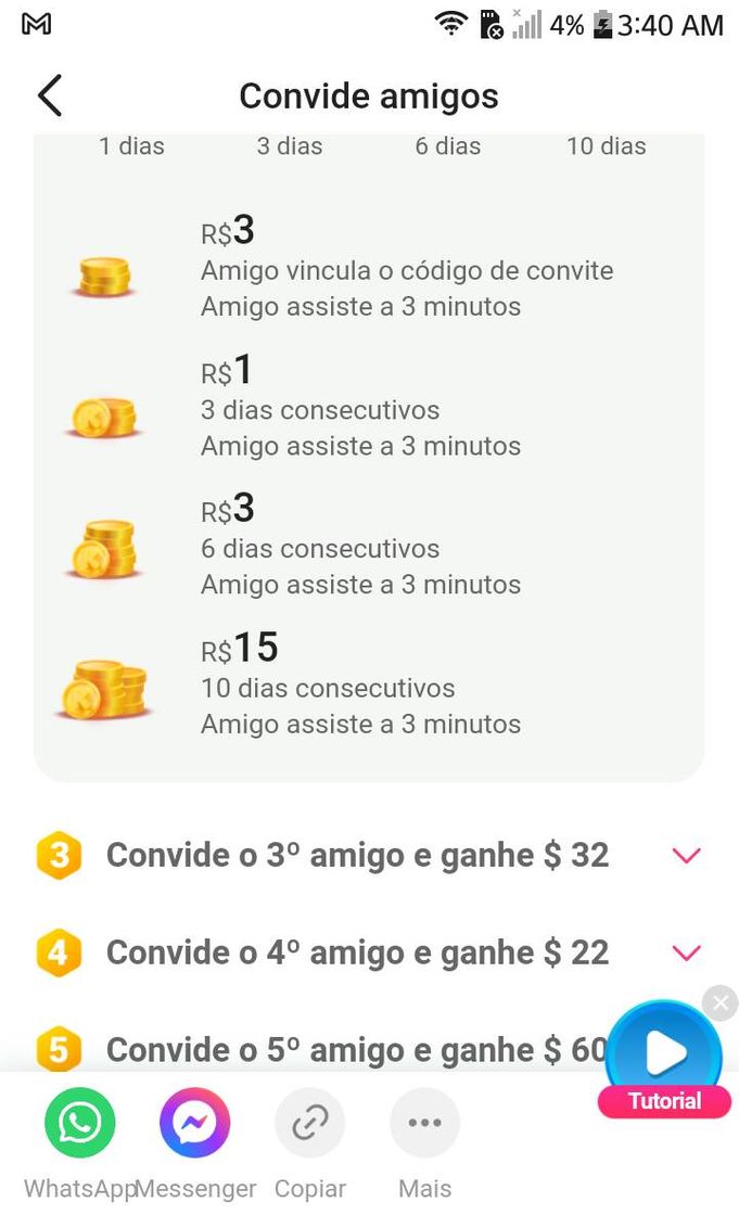 App Não perca oportunidade vem ganhar dinheiro usando Meo código