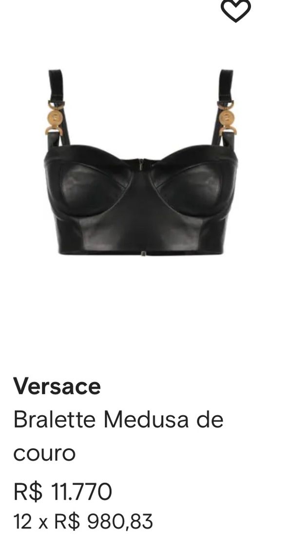 Fashion Cropped bralette de couro (Versace)