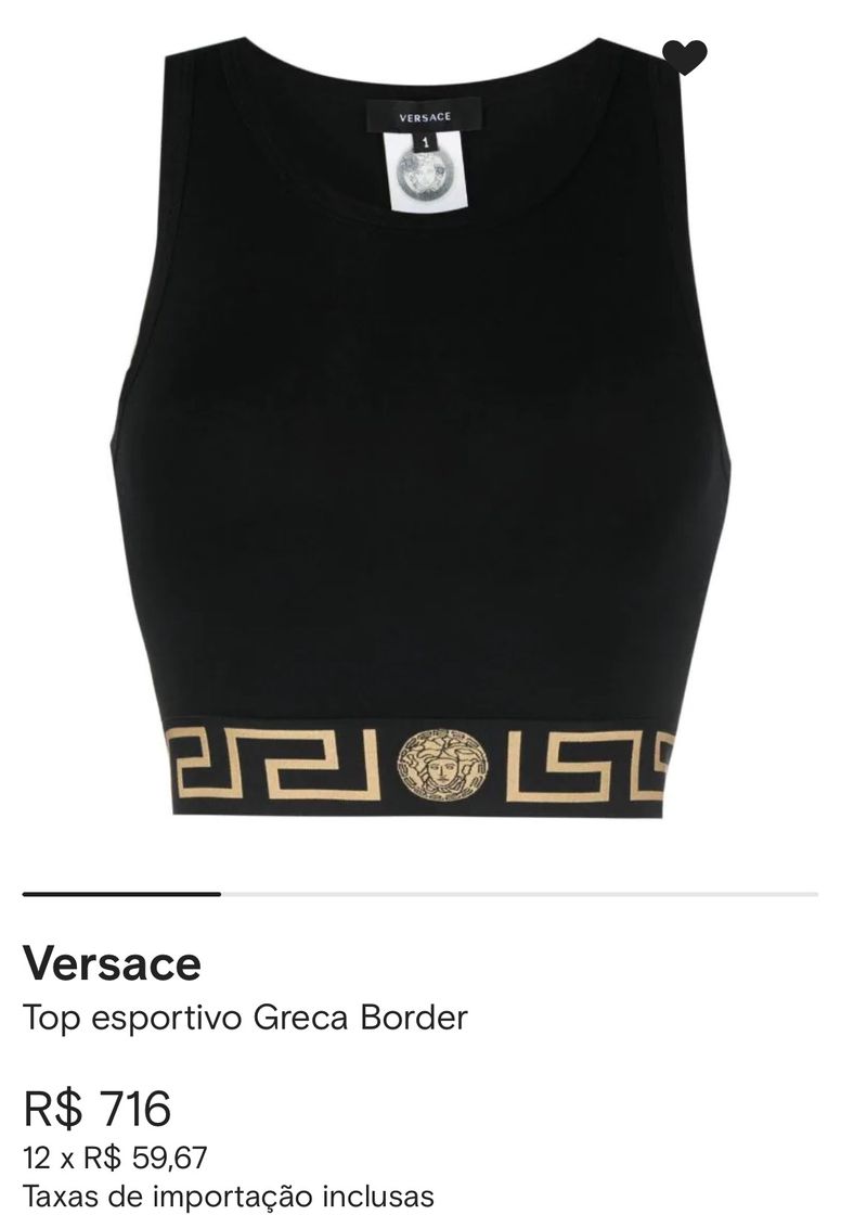 Fashion Top esportivo (Versace)