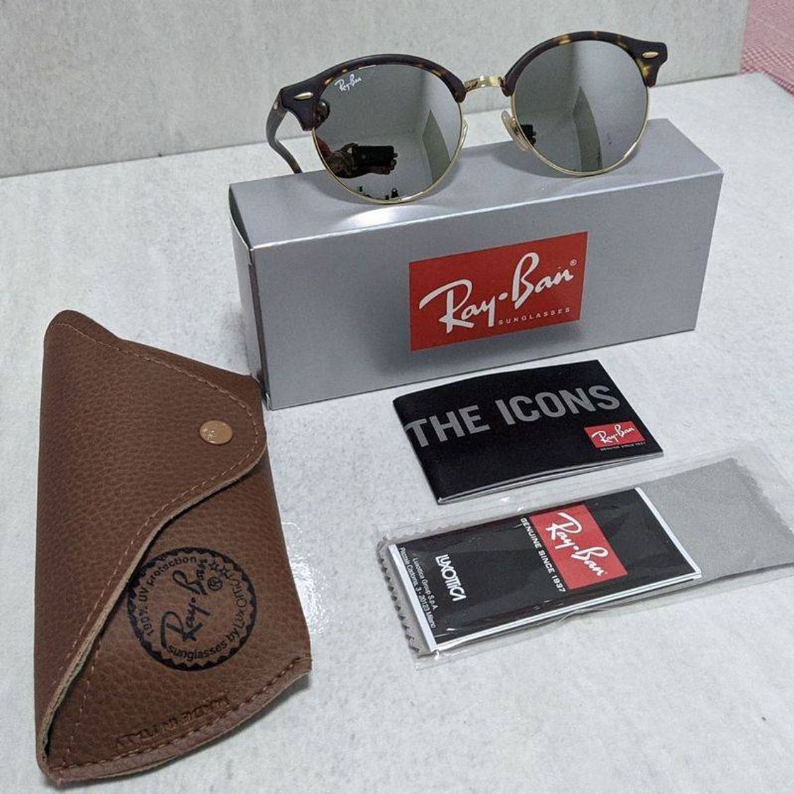 Fashion Ray Ban Clubround Tigra Prata 