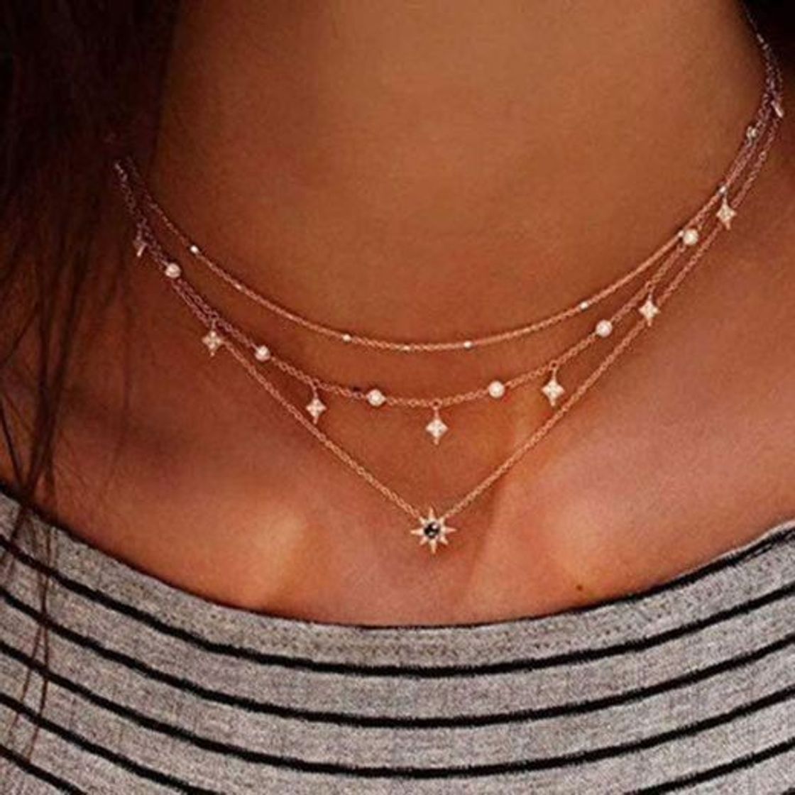 Social Jovono Fashion Gargantilla estrella Multi – Collar de capa para cumpleaños amistad