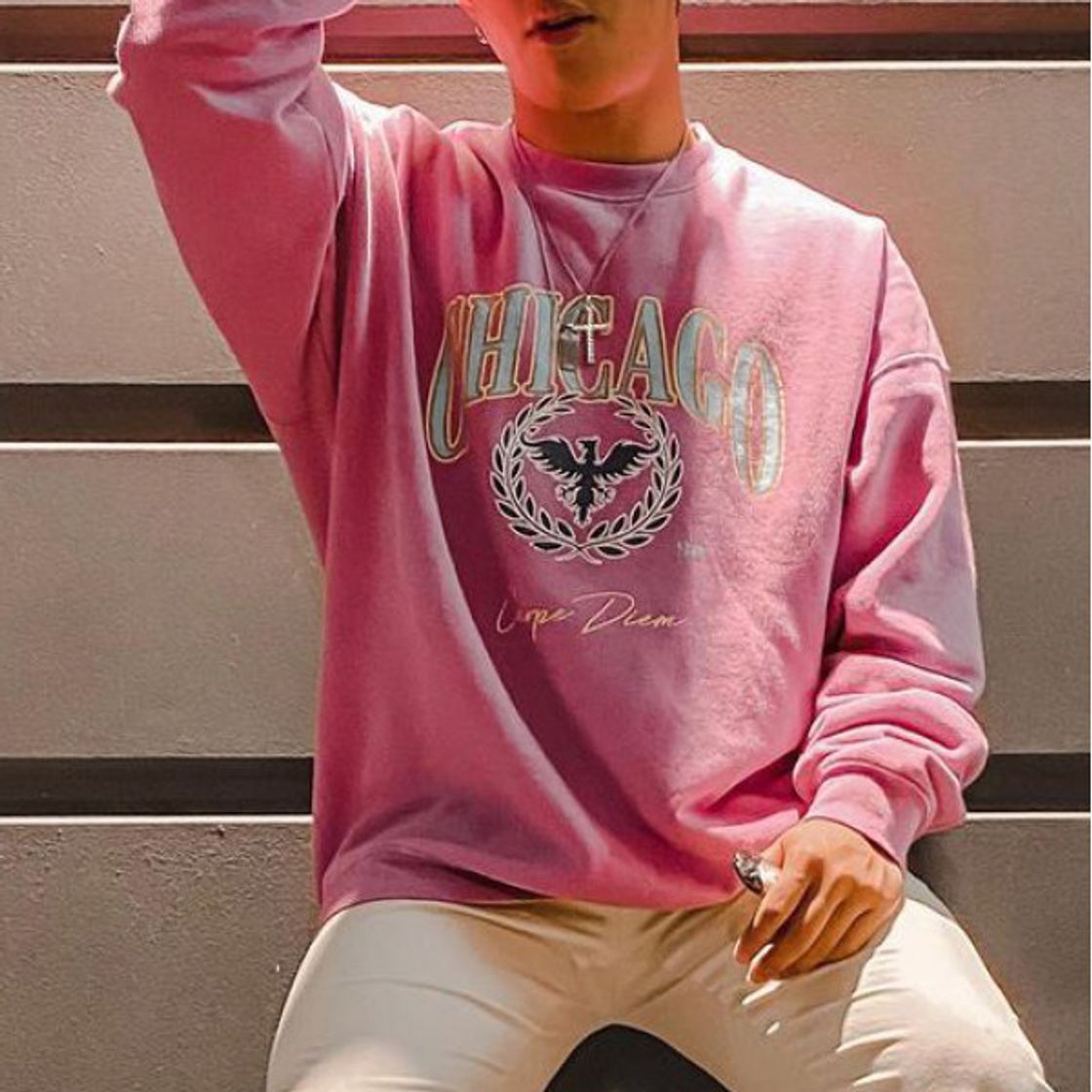 Men's Modern Casual Printed Color Long Sleeve Sweatshirt ...