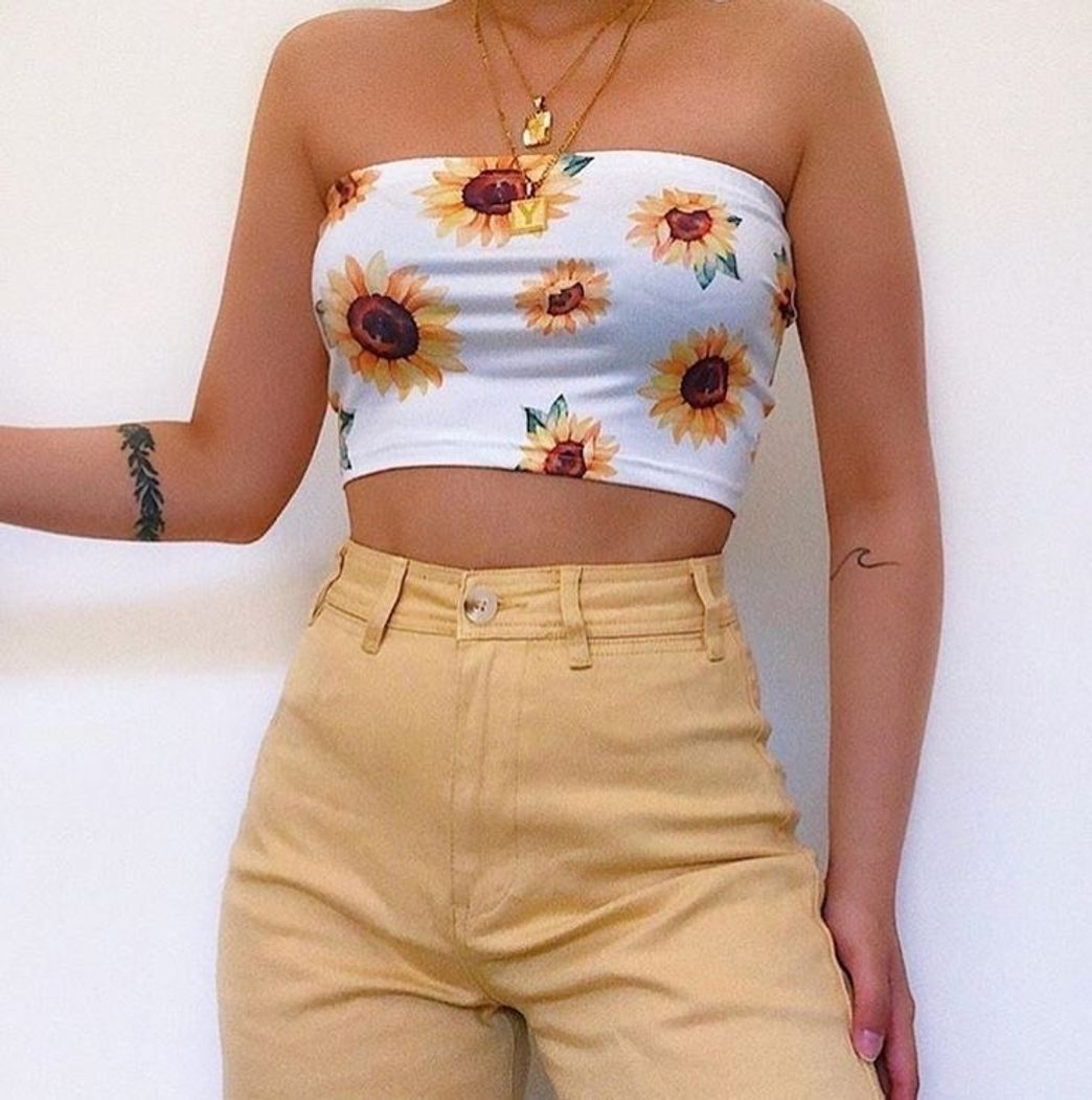 Moda Cropped girassol 🌻 