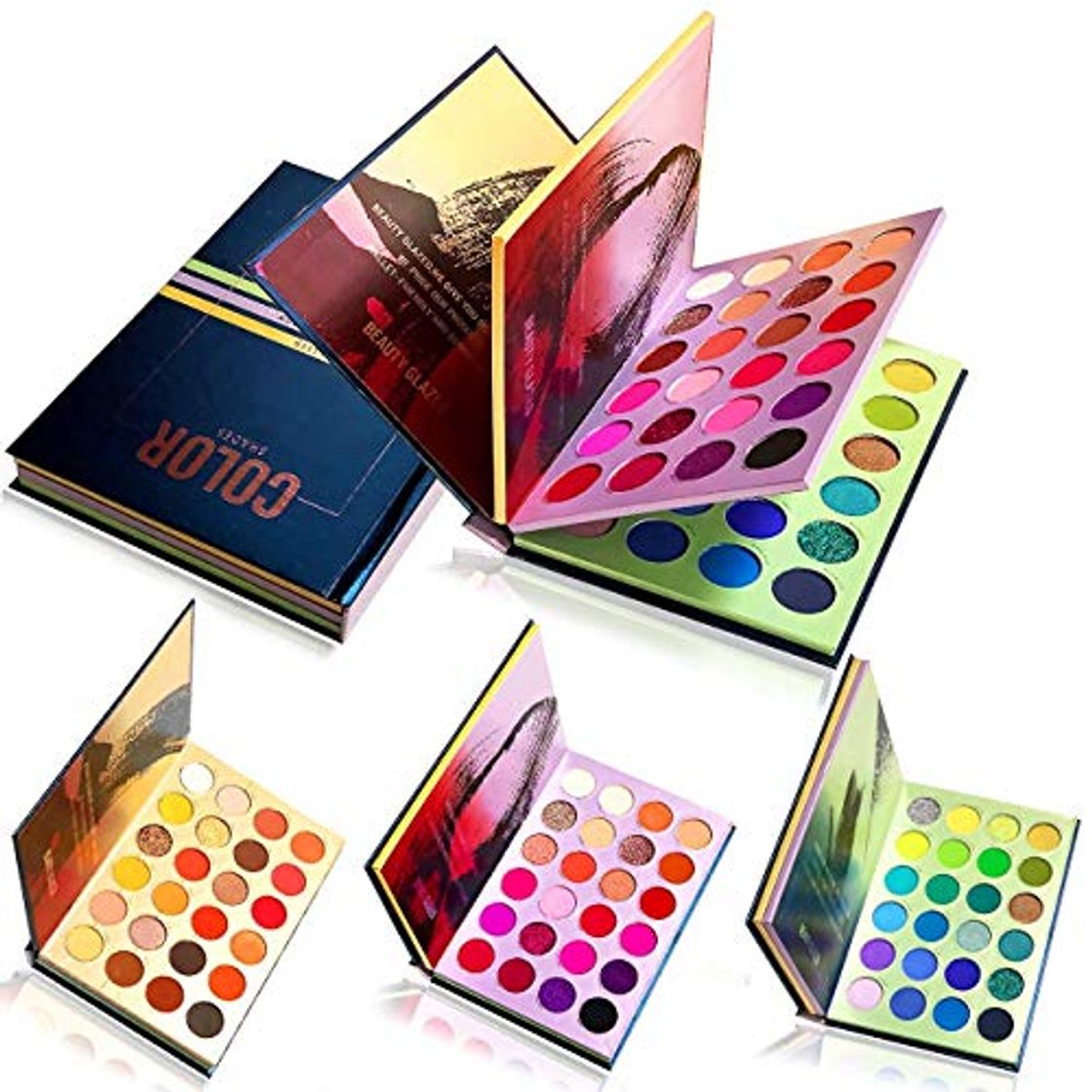 Products Beauty Glazed Nuevos tonos de color 72 colores en polvo prensado Sombra de ojos Maquillaje Brillo Brillo Paleta mate Disco Portátil Súper pigmentado Metálico Brillante Sombra de ojos mezclable