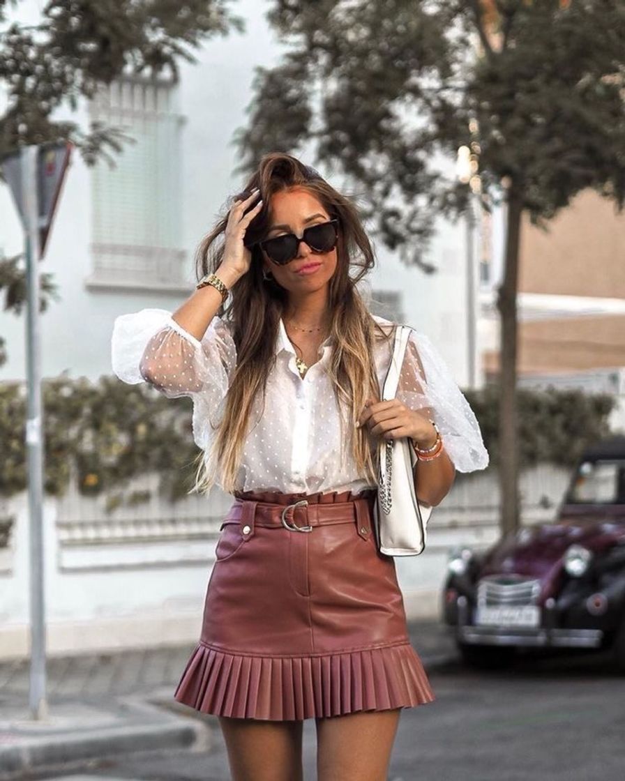 Moda Look saia e camisa zara