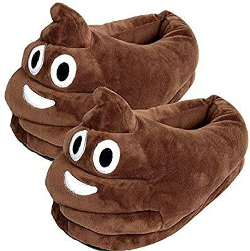 Social YINGGG Unisex Cute Poop Emoji Slippers Plush Fluffy

