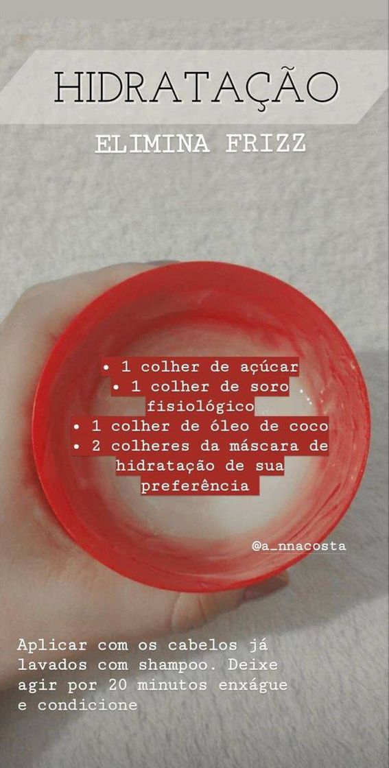 Moda Hidratação para eliminar frizz