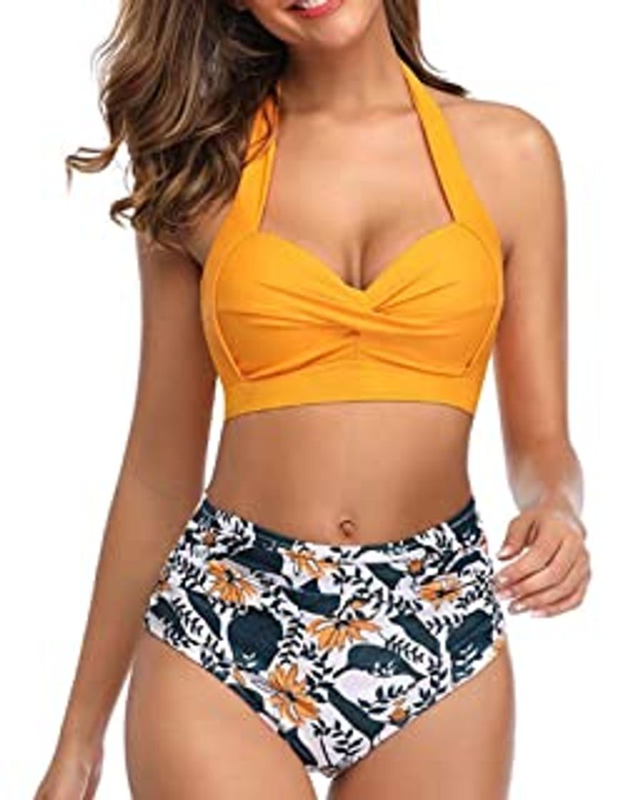 Product UMIPUBO Mujer Conjunto de Bikini Cintura Alta Traje de Baño de Dos