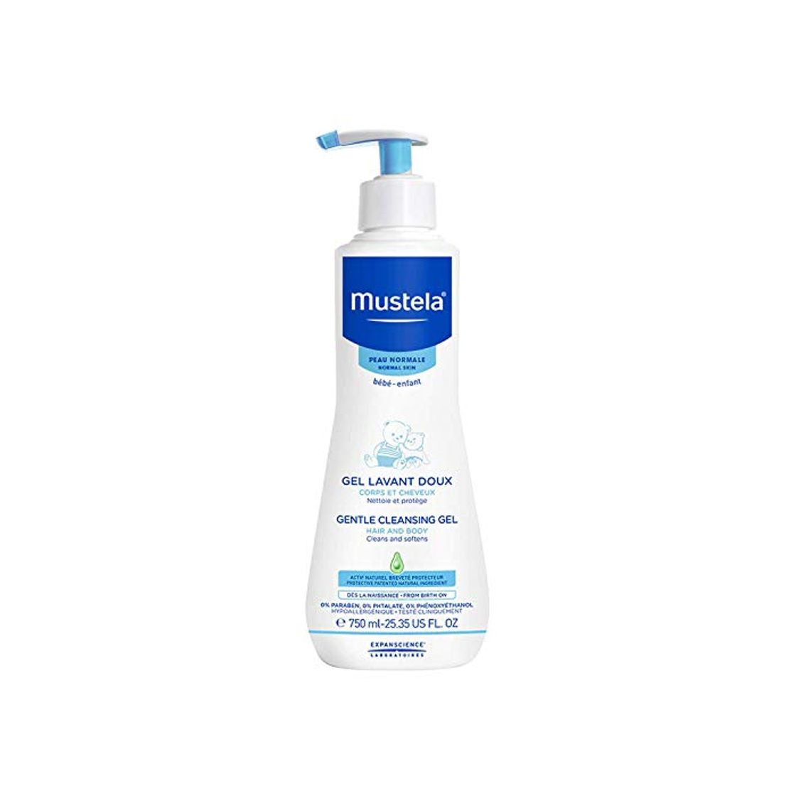 Social Mustela - Gel dermolimpiador lavante sin jabón cabello y cuerpo