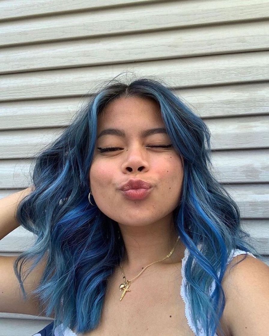 Fashion Cabelo azul 💙 